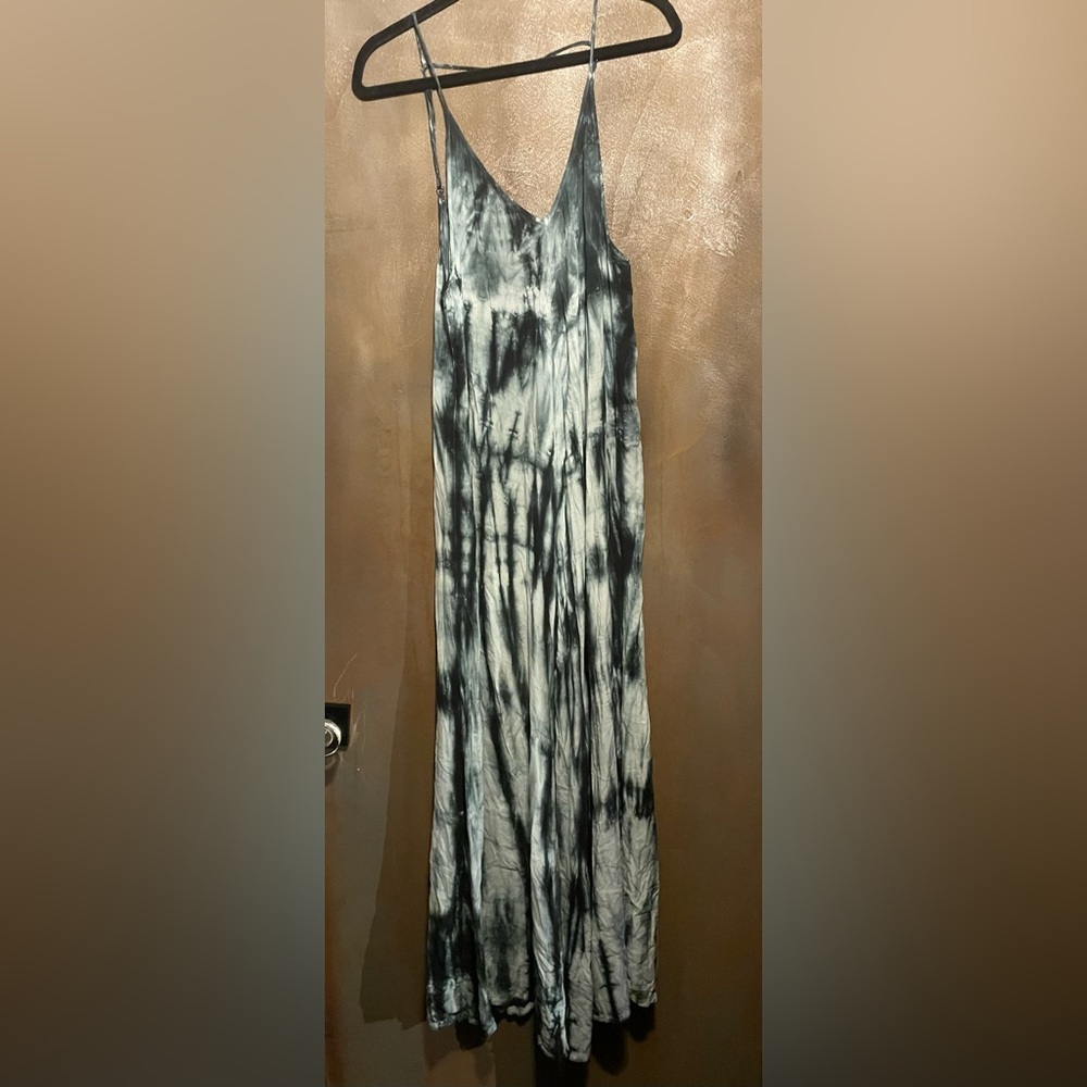 Olivaceous Blue and White Tie-Dye Romper
